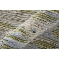 Photo of Ivory Green and Blue Floral Power Loom Worn Faded Area Rug