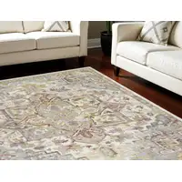 Photo of Ivory Green and Gray Floral Area Rug