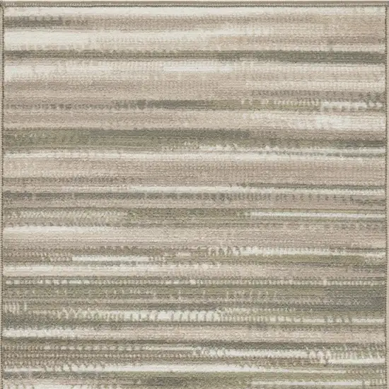 Ivory Green and Gray Striped Area Rug Photo 6