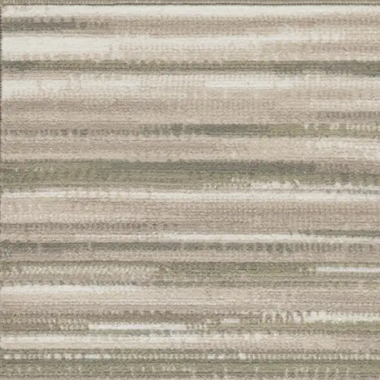 Ivory Green and Gray Striped Area Rug Photo 9