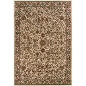 Photo of Ivory Green and Red Oriental Area Rug