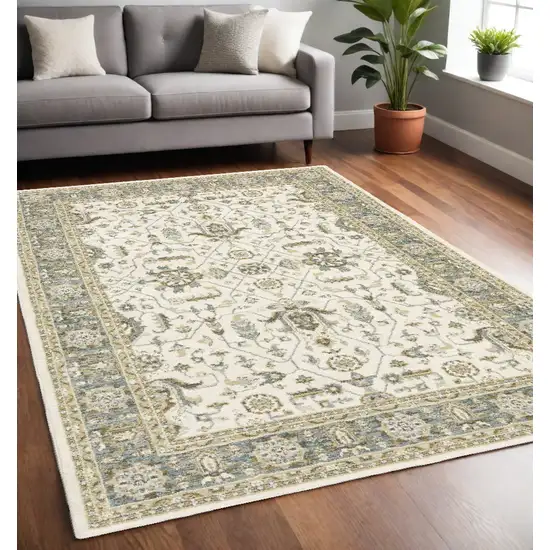 Gray and Ivory Oriental Power Loom Area Rug Photo 1