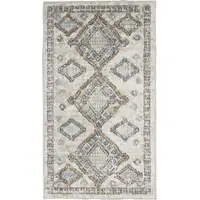Photo of Ivory Grey And Blue Southwestern Power Loom Non Skid Area Rug