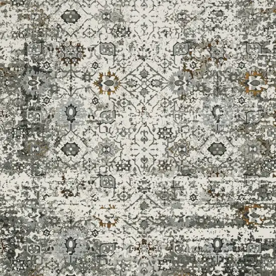 Ivory Grey Charcoal Rust Gold And Brown Oriental Power Loom Stain Resistant Area Rug Photo 3