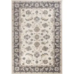 Photo of Ivory Grey Floral Indoor Area Rug