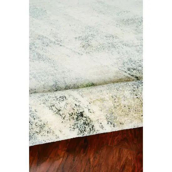 Ivory Grey Machine Woven Abstract Brushstrokes Indoor Area Rug Photo 4