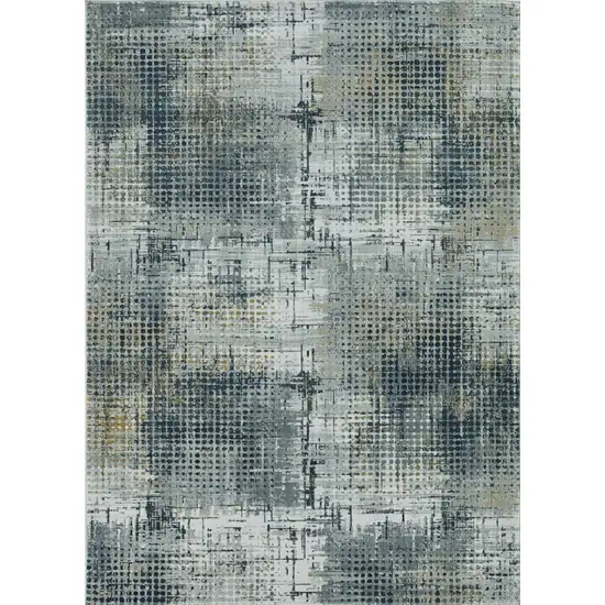 Ivory Grey Machine Woven Abstract Dots Indoor Area Rug Photo 2