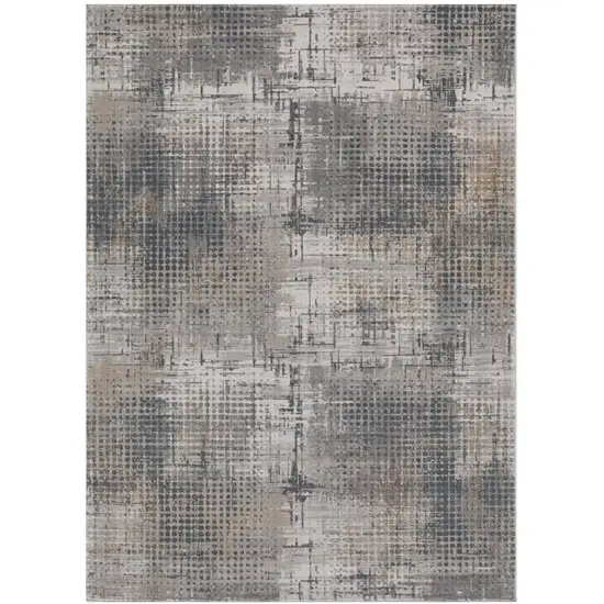 Ivory Navy and Gray Abstract Area Rug Photo 2