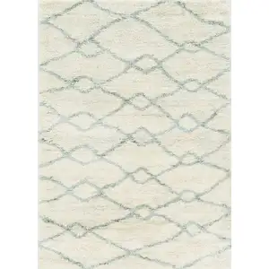 Photo of Ivory Grey Machine Woven Chain Link Indoor Area Rug