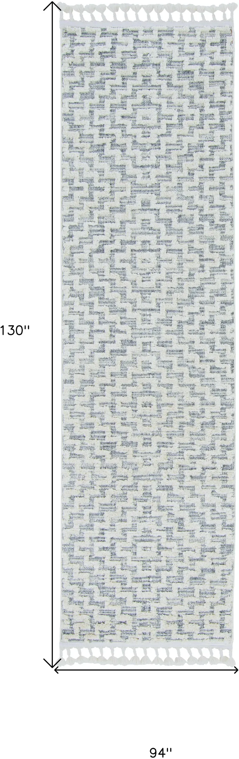 Ivory Grey Machine Woven Diamond Geometric Indoor Area Rug Photo 4