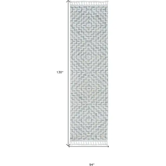 Ivory Grey Machine Woven Diamond Geometric Indoor Area Rug Photo 4