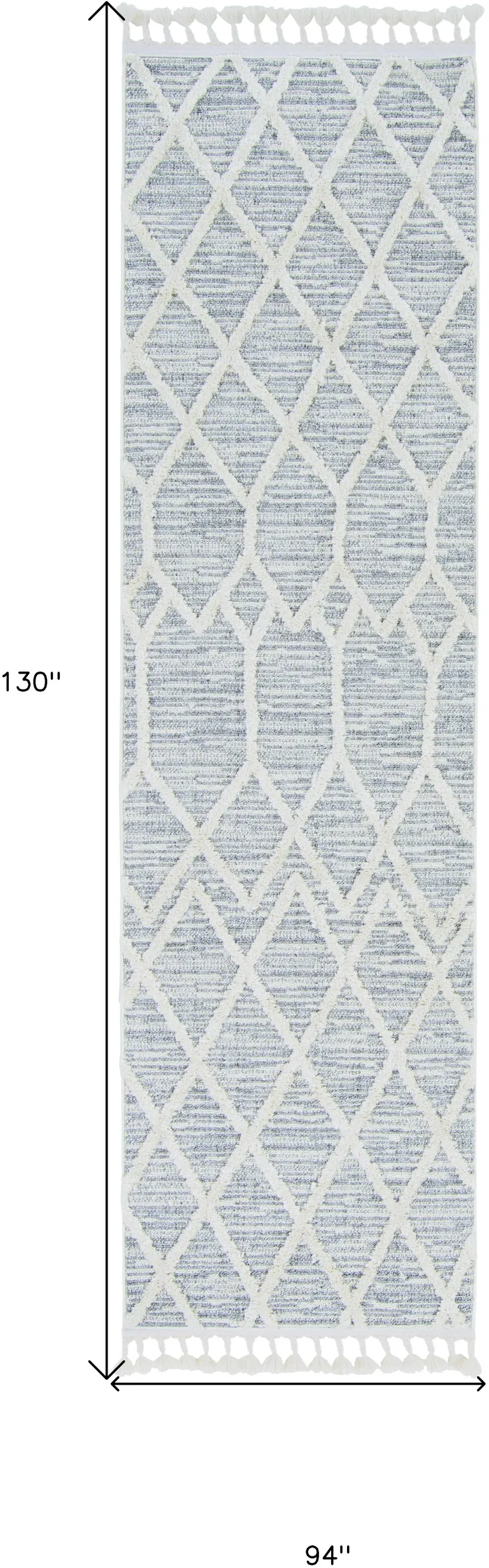 Ivory Grey Machine Woven Geometric Indoor Area Rug Photo 4