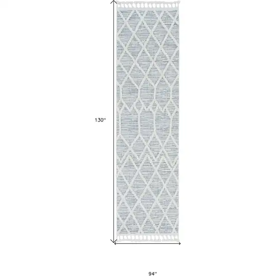 Ivory Grey Machine Woven Geometric Indoor Area Rug Photo 4