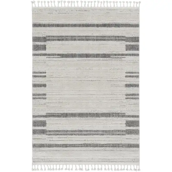 94 X 130 Ivory  Grey Polyester Rug Photo 2