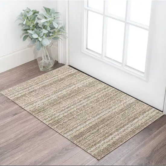 Gray and Ivory Abstract Power Loom Area Rug Photo 1