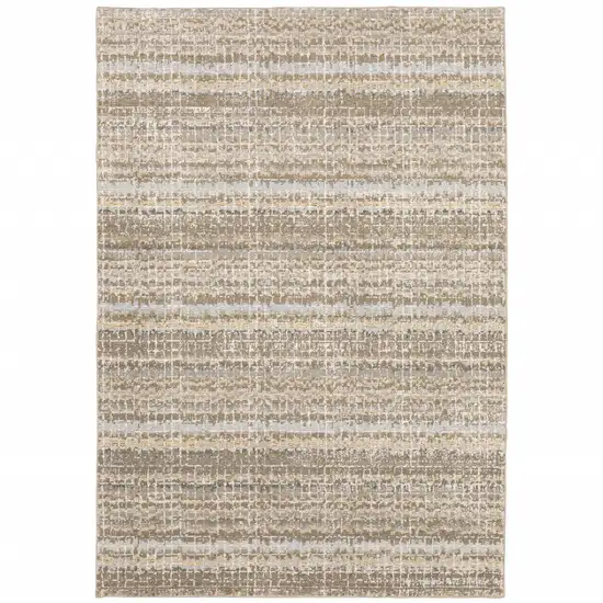 Ivory Grey Tan And Brown Abstract Power Loom Stain Resistant Area Rug Photo 1