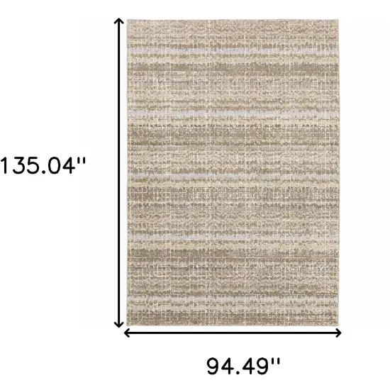 Ivory Grey Tan And Brown Abstract Power Loom Stain Resistant Area Rug Photo 8