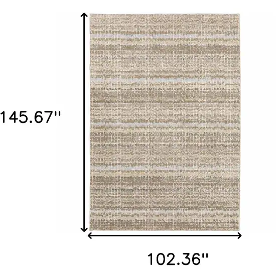 Ivory Grey Tan And Brown Abstract Power Loom Stain Resistant Area Rug Photo 8