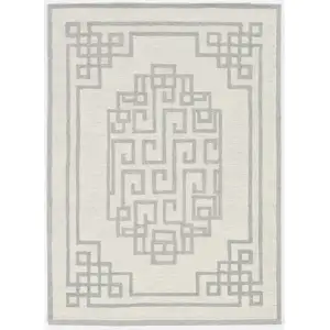 Photo of Ivory  Grey Wool Area Rug