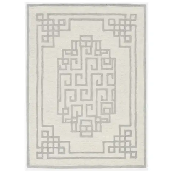 Gray and Ivory Wool Hand Tufted Area Rug Photo 2