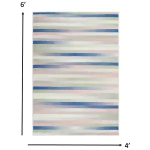 Photo of Ivory Halftone Stripe Area Rug