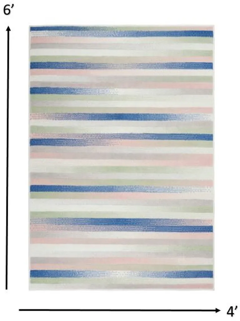 Ivory Halftone Stripe Area Rug Photo 1