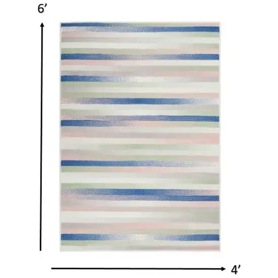 Ivory Halftone Stripe Area Rug Photo 1