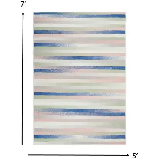 Ivory Halftone Stripe Area Rug Photo 1