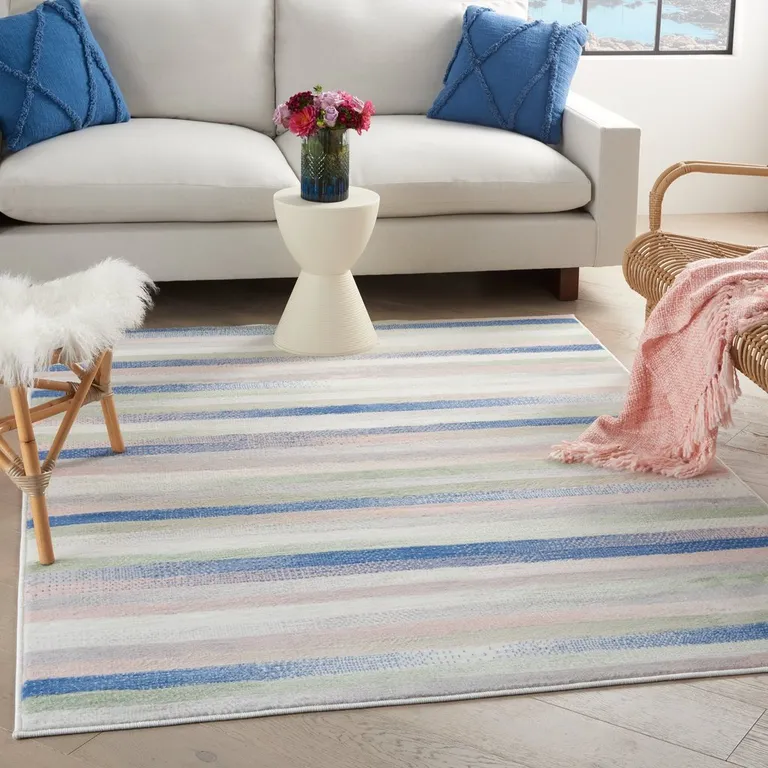 Ivory Halftone Stripe Area Rug Photo 3