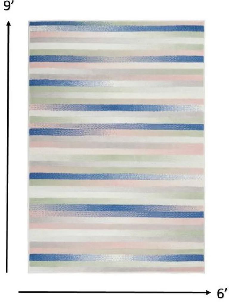 Ivory Halftone Stripe Area Rug Photo 1