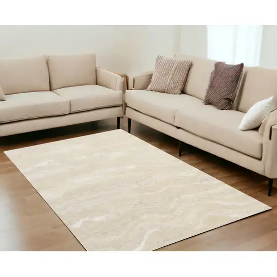 5'X7' Ivory Hand Tufted Abstract Indoor Area Rug Photo 1