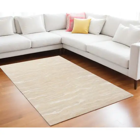 9'X12' Ivory Hand Tufted Abstract Indoor Area Rug Photo 1