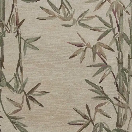 5'X8' Ivory Hand Tufted Bordered Bamboo Indoor Area Rug Photo 6