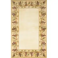 Photo of Ivory Hand Tufted Bordered Grapevine Indoor Accent Rug