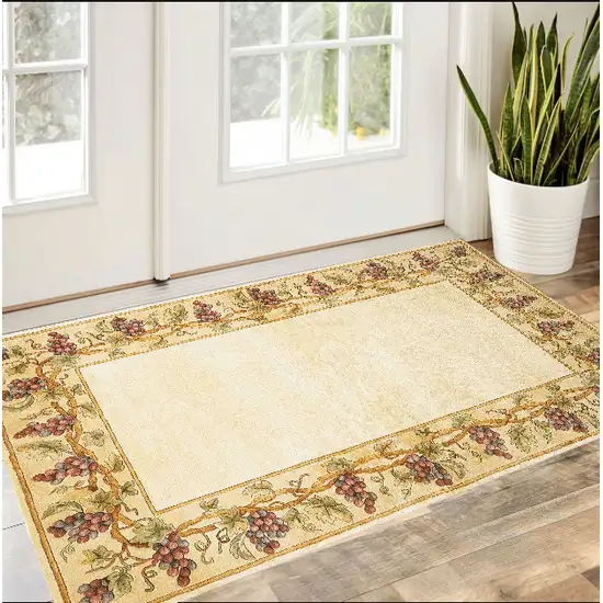 Ivory Wool Floral Hand Tufted Area Rug Photo 1