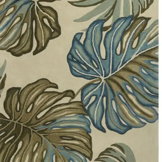 Ivory Hand Tufted Monstera Indoor Area Rug Photo 5