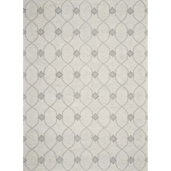 2'X4' Ivory Hand Tufted Ogee Indoor Accent Rug Photo 2