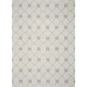 Photo of Ivory Hand Tufted Ogee Indoor Area Rug