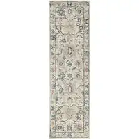 Photo of Ivory Hand Tufted Space Dyed Floral Traditional Indoor Area Rug