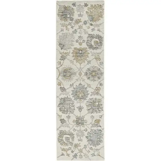 Ivory Hand Tufted Space Dyed Floral Traditional Indoor Area Rug Photo 1