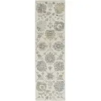 Photo of Ivory Hand Tufted Space Dyed Floral Traditional Indoor Area Rug
