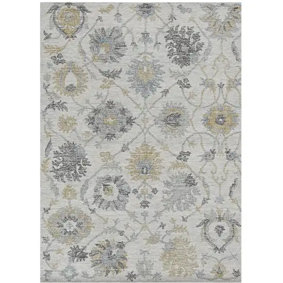 Ivory Hand Tufted Space Dyed Floral Traditional Indoor Area Rug Photo 2