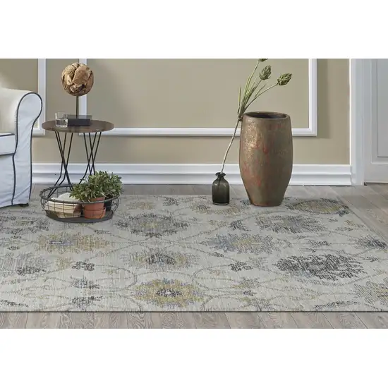 Ivory Hand Tufted Space Dyed Traditional Floral Indoor Area Rug Photo 3