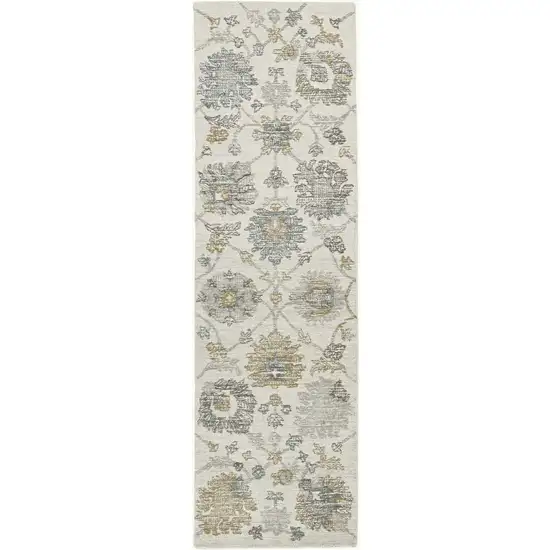 Ivory Hand Tufted Space Dyed Traditional Floral Indoor Area Rug Photo 2