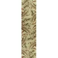 Photo of Ivory Hand Tufted Tropical Leaves Indoor Area Rug