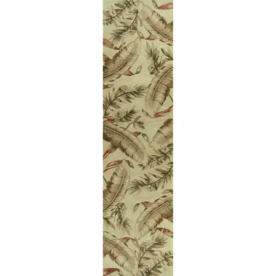 Ivory Hand Tufted Tropical Leaves Indoor Area Rug Photo 1