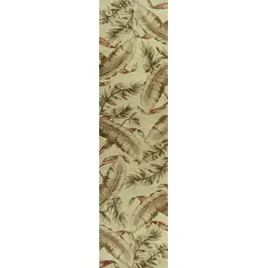 Photo of Ivory Hand Tufted Tropical Leaves Indoor Area Rug