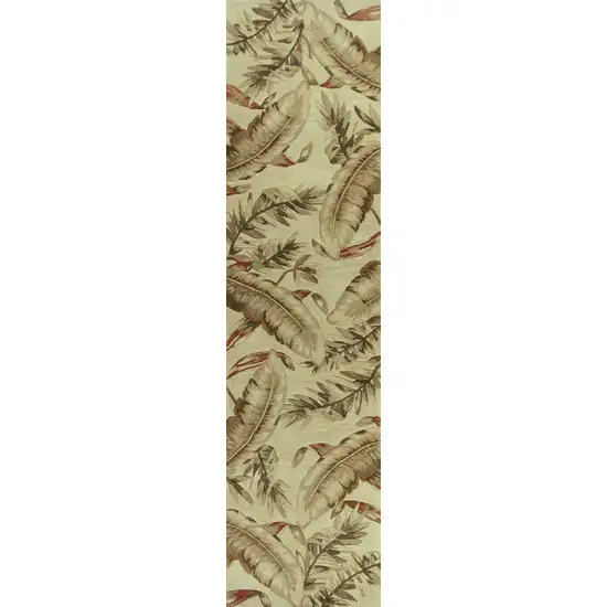 Ivory Hand Tufted Tropical Leaves Indoor Area Rug Photo 2