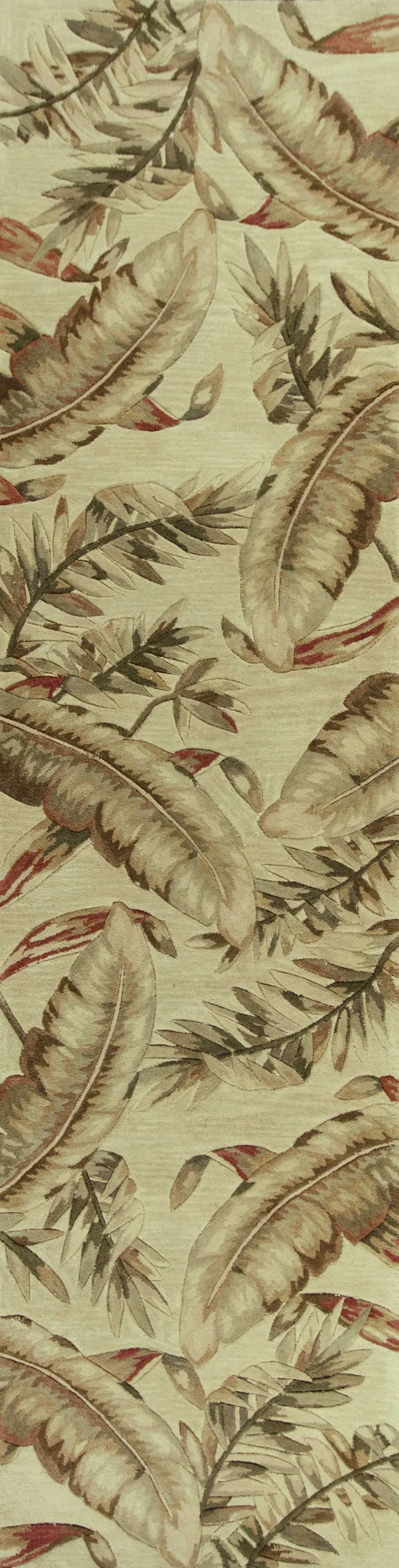 Ivory Hand Tufted Tropical Leaves Indoor Area Rug Photo 2