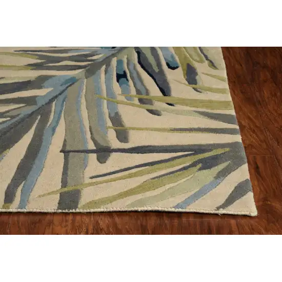 Ivory Hand Tufted Tropical Palms Indoor Area Rug Photo 3